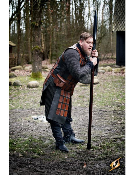 Long medieval leather brigantine