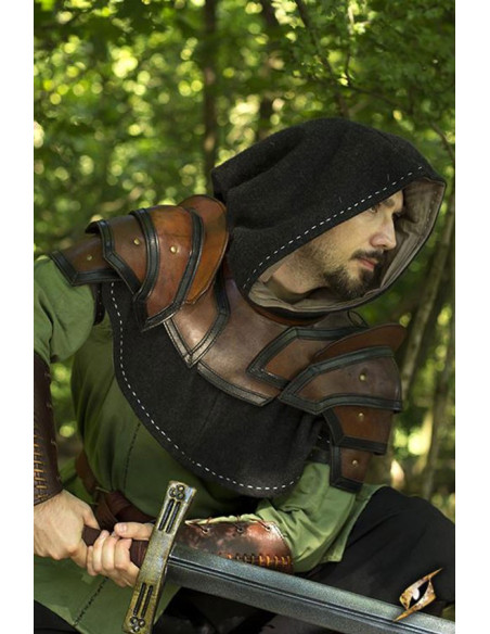 Two-tone leather medieval gorget