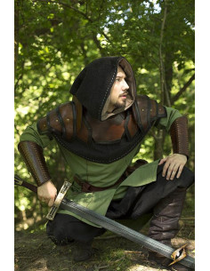 Two-tone leather medieval gorget 2