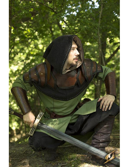 Two-tone leather medieval gorget