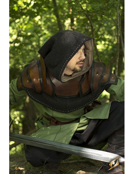 Two-tone leather medieval gorget