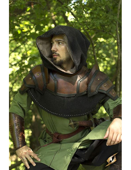 Two-tone leather medieval gorget