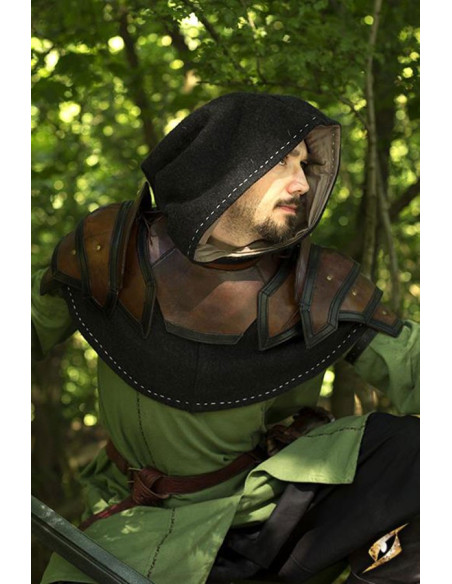 Two-tone leather medieval gorget