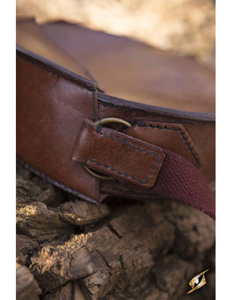 Round medieval bag with strap