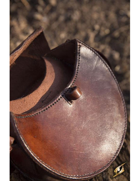 Round medieval bag with strap