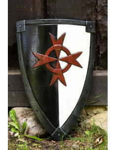 Black white Crusaders shield, 70 x 50 cm.