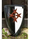 Black white Crusaders shield, 70 x 50 cm.