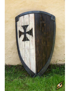 Black white Templar shield, 90 x 60 cm.
