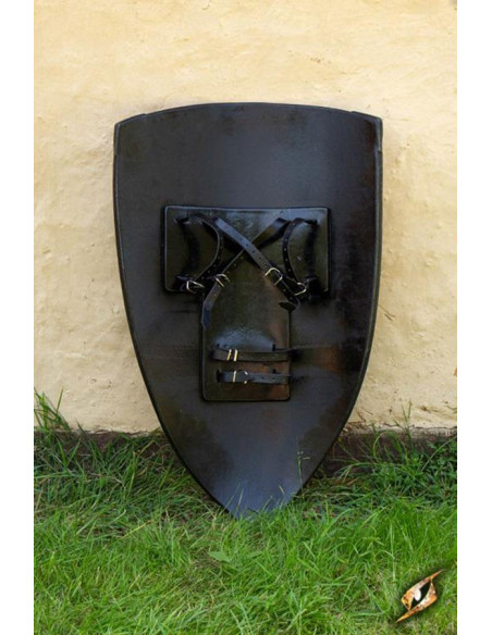 Black white Templar shield, 90 x 60 cm. Black white Templar shield, 90 x 60 cm.