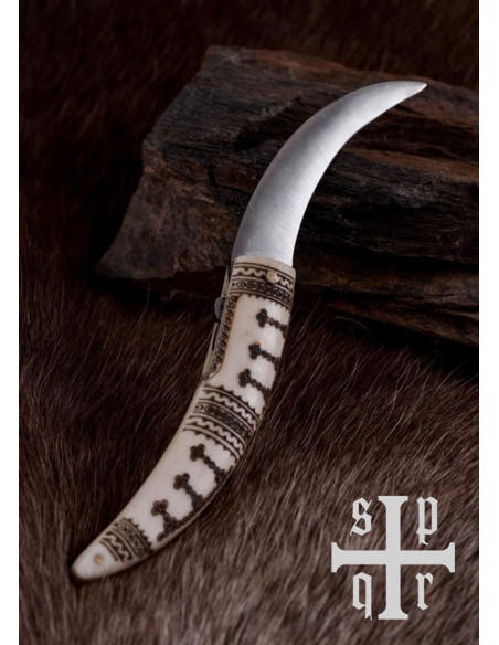 Viking pocket knife with bone handle