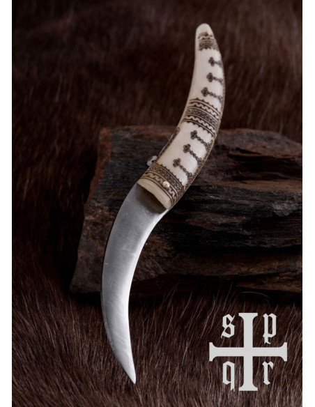Viking pocket knife with bone handle