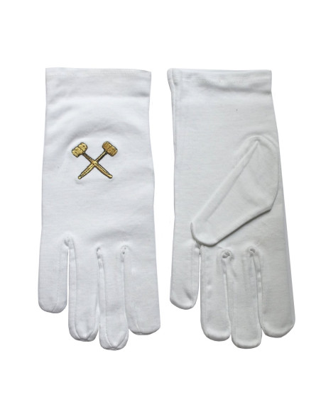 Masonic white gloves with...