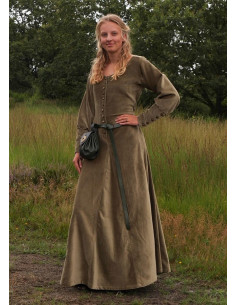 Isabel medieval dress, Green Velvet