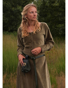 Isabel medieval dress, Green Velvet 2