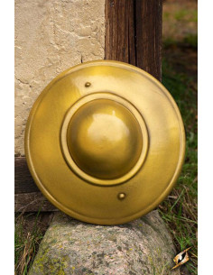 LARP medieval fencing shield, golden latex