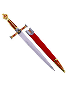 Dagger of the knights Templar golden, fist velvet