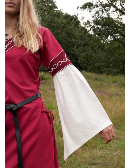 Medieval dress Alvina, red-white