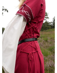 Medieval dress Alvina, red-white 2