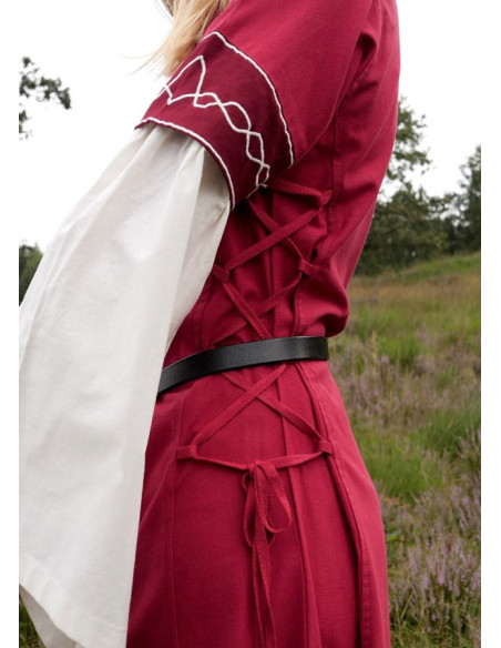 Medieval dress Alvina, red-white