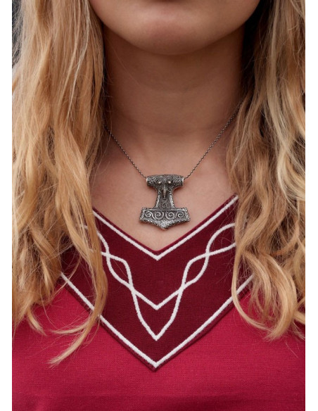 Medieval dress Alvina, red-white