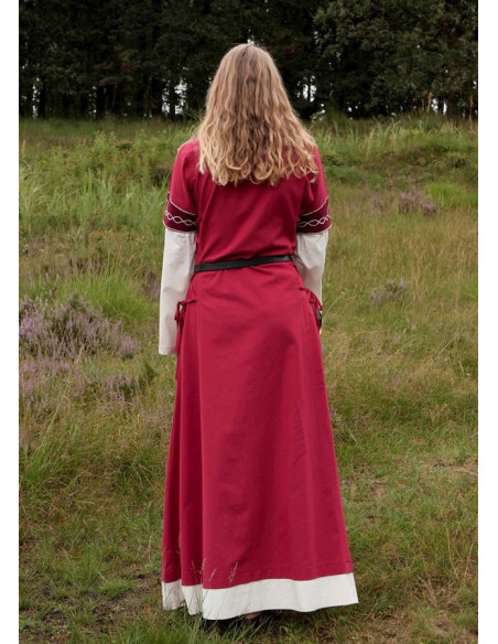 Medieval dress Alvina, red-white
