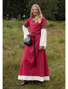 Medieval dress Alvina, red-white