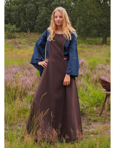 Medieval dress Andra, dark brown
