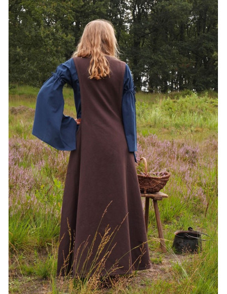 Medieval dress Andra, dark brown