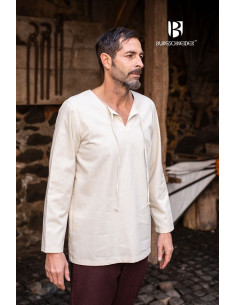 Medieval shirt Ulrich ties, cream