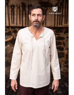 Medieval shirt Ulrich ties, cream 2