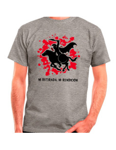 Gray Spartan on Horseback T-shirt: neither retreat, nor...