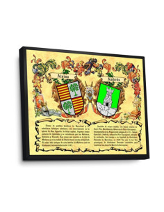 Picture heraldic shields 2 surnames, aluminum frame... 2