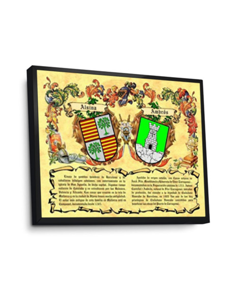 Picture heraldic shields 2 surnames,...