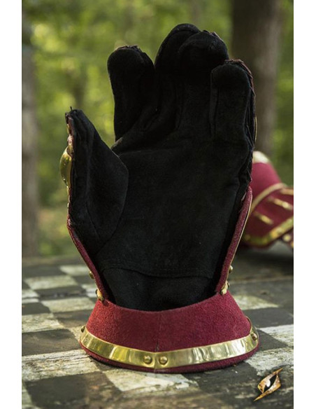 Hourglass medieval gauntlets, red