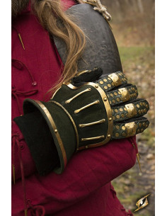 Hourglass medieval gauntlets, green