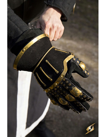 Medieval Hourglass gauntlets, black