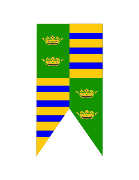 Banner Medieval Quartered Crowns