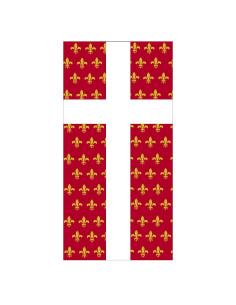 Banner Medieval Cross on Flower of Lys