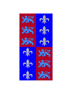 Banner Quartered Lions Flower of Lys