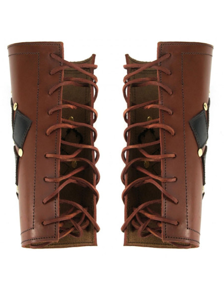 Medieval Bracers Brown-Black flats