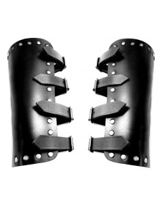 Medieval Bracers Mar in black leather 2