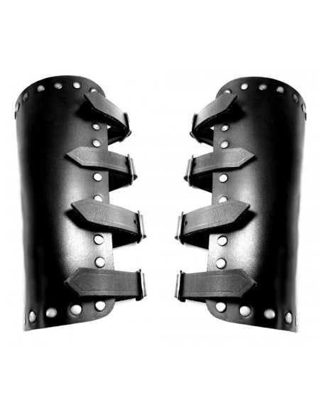 Medieval Bracers Mar in black leather Medieval Bracers Mar in black leather