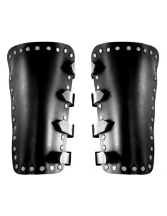 Medieval Bracers Mar in black leather