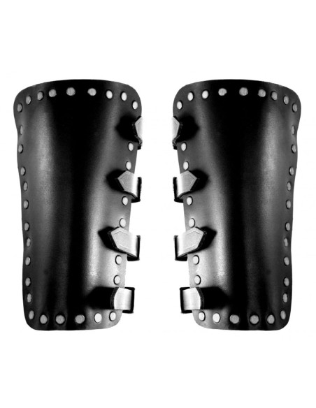 Medieval Bracers Mar in black leather Medieval Bracers Mar in black leather