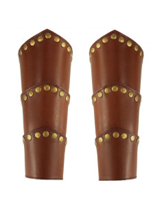Arnold Medieval Bracers in brown leather