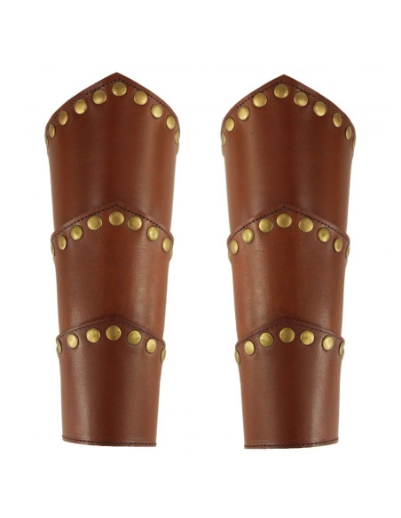 Arnold Medieval Bracers in brown leather Arnold Medieval Bracers in brown leather