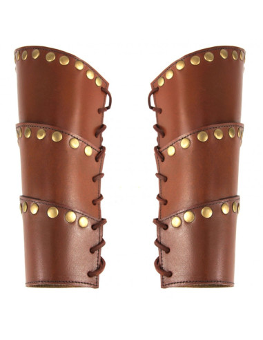 Arnold Medieval Bracers in brown leather ⚔️ Medieval Shop