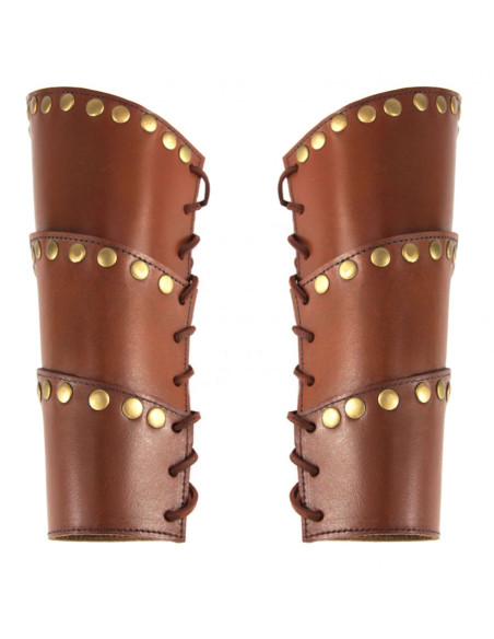 Arnold Medieval Bracers in brown leather Arnold Medieval Bracers in brown leather