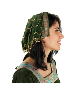 Noble green velvet cap