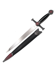 Dagger medieval Templar Cross Red, black finish